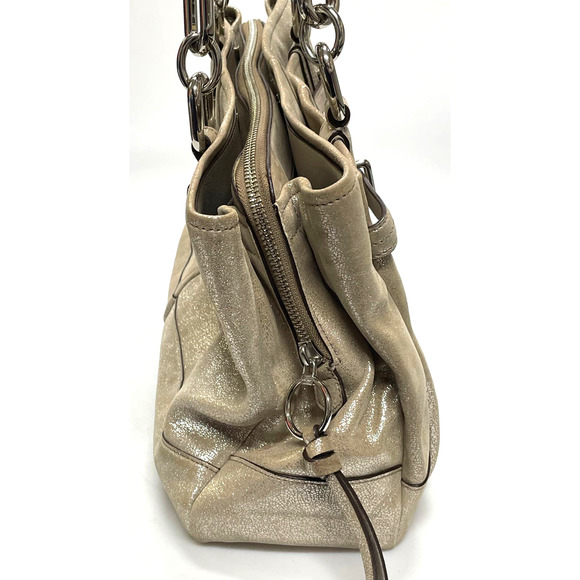 Coach Chelsea Jayden Metallic Leather Carryall Satchel Tote Bag M1173-19398 - Picture 2 of 11